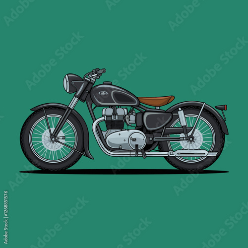 ector art motorcycle on a plain green background