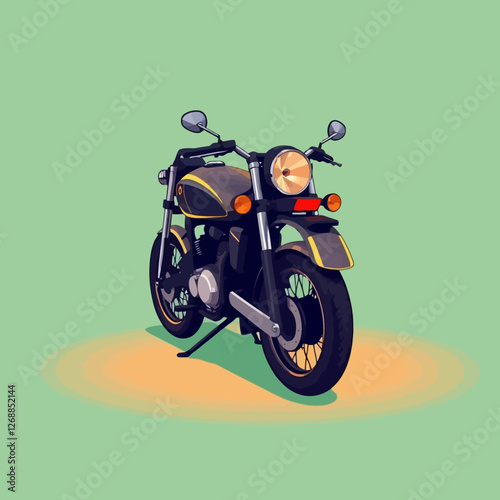 ector art motorcycle on a plain green background