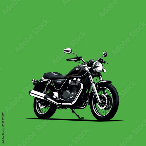 ector art motorcycle on a plain green background