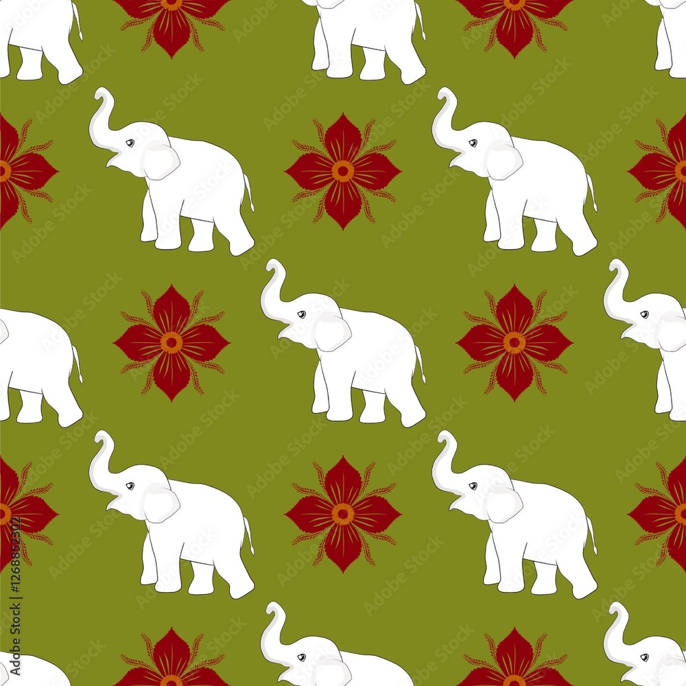 Obraz premium seamless background with elephant pattern 