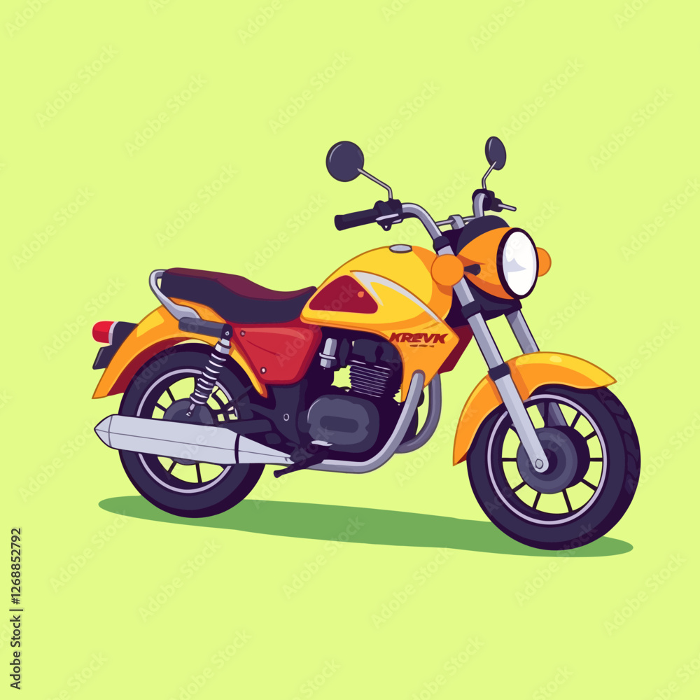 Obraz premium ector art motorcycle on a plain green background