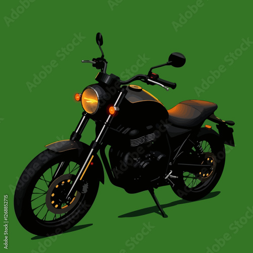 ector art motorcycle on a plain green background