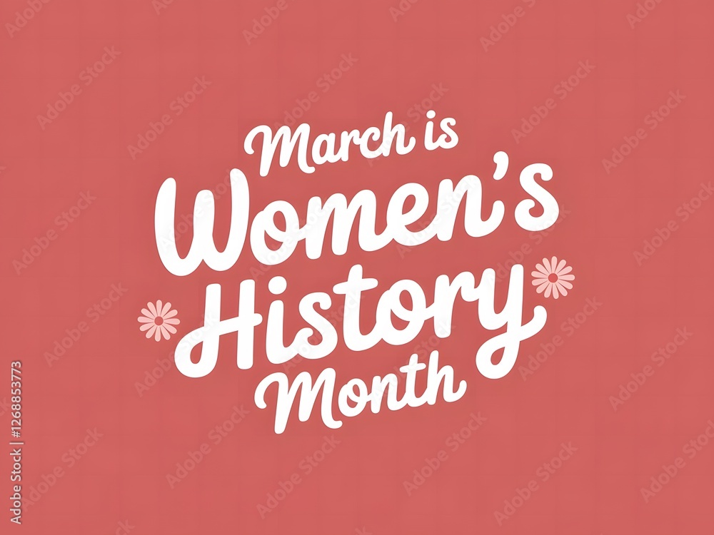 Fototapeta premium March is Women's History Month graphic design.