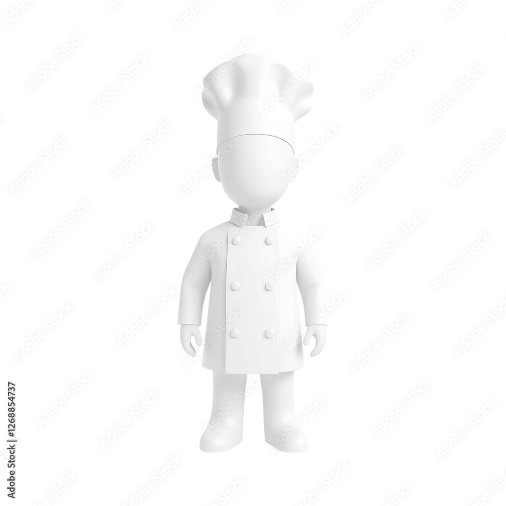 3d white chef character wearing a classic uniform, high-quality png isolated on transparent background 3d white chef character wearing a classic uniform, high-quality png isolated on transparent background
