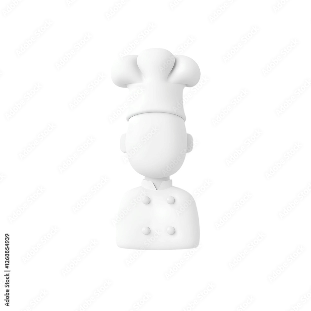 3d white chef character with a traditional hat, high-quality png isolated on transparent background 3d white chef character with a traditional hat, high-quality png isolated on transparent background