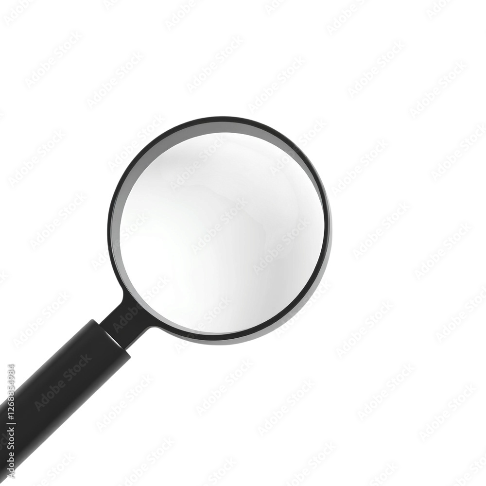 3d magnifying glass with a reflective surface, high-quality png isolated on transparent background 3d magnifying glass with a reflective surface, high-quality png isolated on transparent background