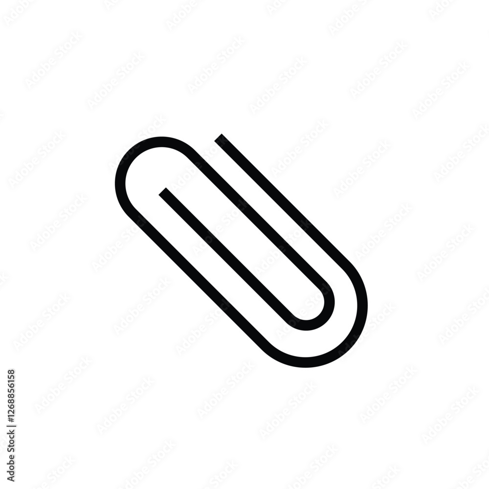 Paper clip icon. Simple outline style. Document clip, staple clip, fastener clip, page clamp clip, office clip, icon. vector illustration. Paper clip icon. Simple outline style. Document clip, staple clip, fastener clip, page clamp clip, office clip, icon. vector illustration.
