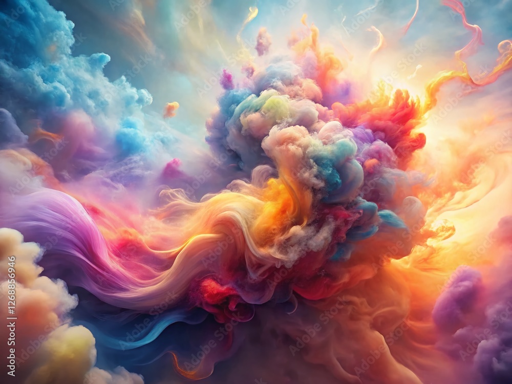 Fototapeta premium Colorful Swirling Smoke: Abstract Tilt-Shift Photography