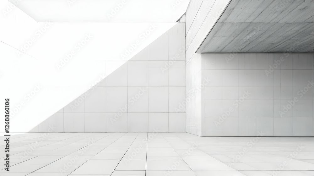 Obraz premium Modern white building interior, bright, spacious