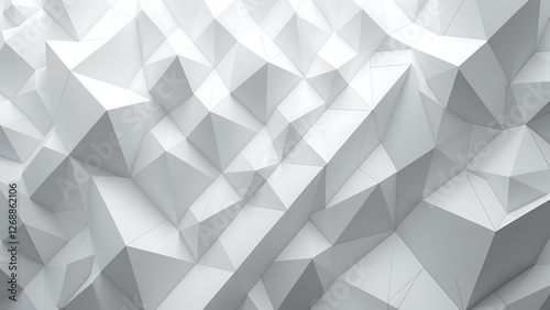 Abstract 3D Polygonal Geometric Background in Light Gray