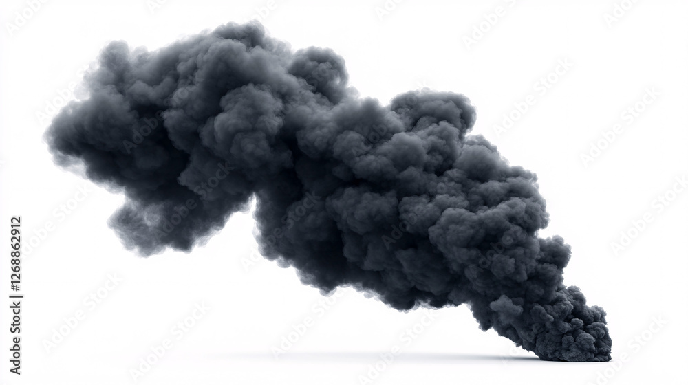 realistic 3d black smoke cloud isolated on white background for design elements and compositing realistic 3d black smoke cloud isolated on white background for design elements and compositing