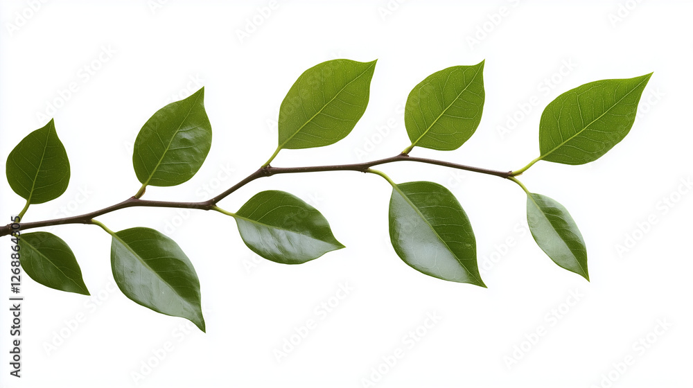 Naklejka premium green leaves isolated on white