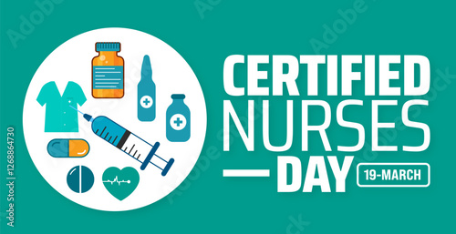 certified nurses day background banner or poster design template. observed every year in March. Holiday concept. Use to any Template, card, poster, placard, template.