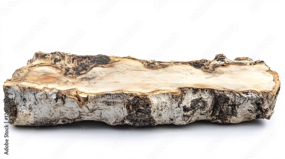 rough cut wood log slice isolated on white background natural rustic wood texture top view rough cut wood log slice isolated on white background natural rustic wood texture top view