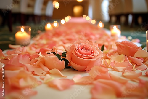 Creating a harmonious yet arresting impression, this wedding backdrop occupies the middle of a radiant white frame. The high contrast technique infuses energy, allowing the design to maintain 