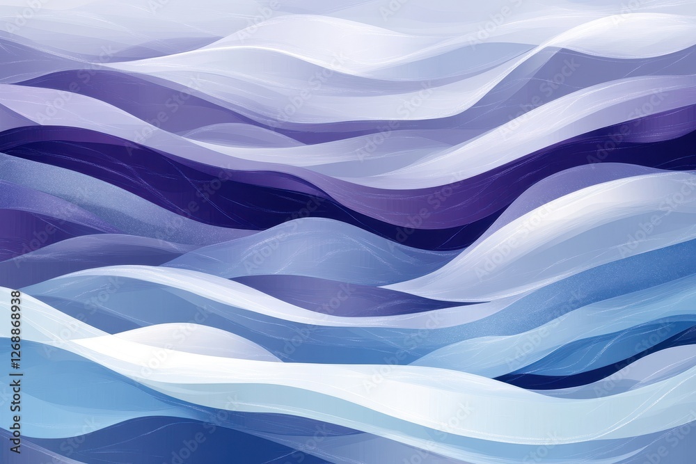 Fototapeta premium Abstract waves flow with varying shades of blue and white