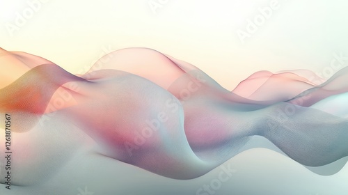 Abstract smooth flowing mesh lines create a beautiful landscape