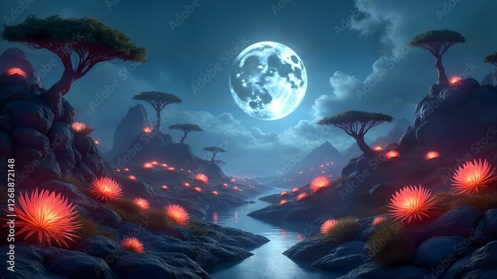 Fototapeta premium Futuristic Ethereal Landscape