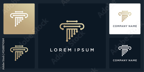 Pillar tech logo design of law