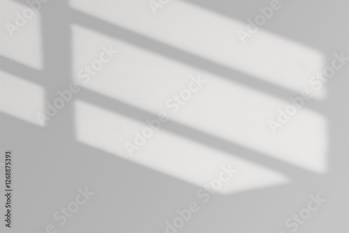 Shadow of the window on a gray background. Horizontal orientation, 3D rendering, overlay effect for photo