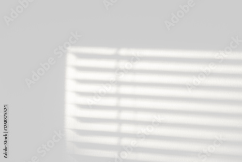 Shadow of the window on a gray background. Horizontal orientation, 3D rendering, overlay effect for photo