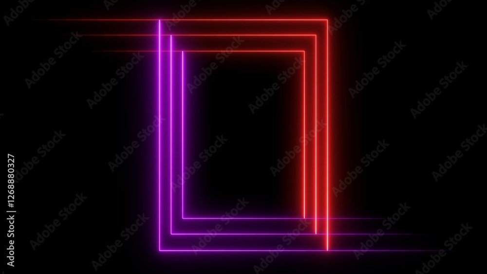 glowing neon frame icon illustration on black background. glowing neon frame icon illustration on black background.
