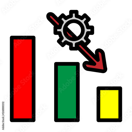 Productivity Decline Vector Filled Icon Design