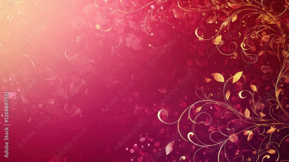 Elegant Crimson and Pink Gradient with Golden Swirls, Digital Artwork, Abstract Background, Sophisticated Design Elegant Crimson and Pink Gradient with Golden Swirls, Digital Artwork, Abstract Background, Sophisticated Design