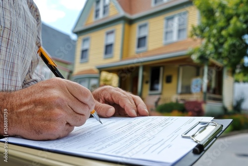 Woman Filling Real Estate Appraisal Form, 