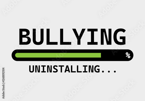 Barra de progreso de desinstalación del acoso escolar o bullying 