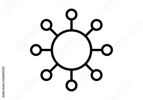 Icono negro de red de conexiones de contacto