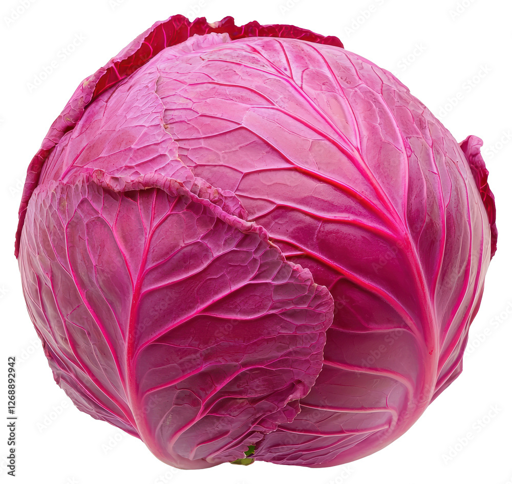 Fototapeta premium Vibrant Red Cabbage Isolated on Transparent Background Fresh and Healthy Vegetarian Food