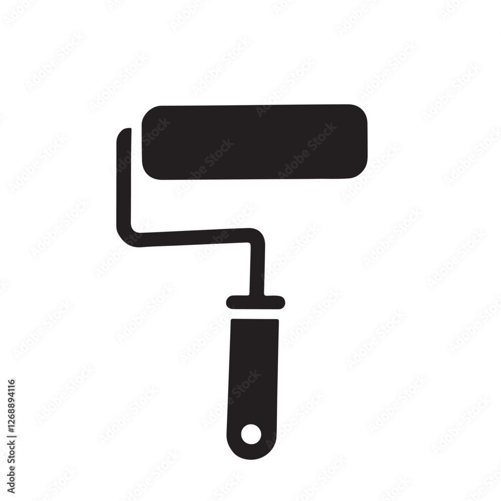 Paint Roller Icon – Black Silhouette Vector Art Illustration Paint Roller Icon – Black Silhouette Vector Art Illustration