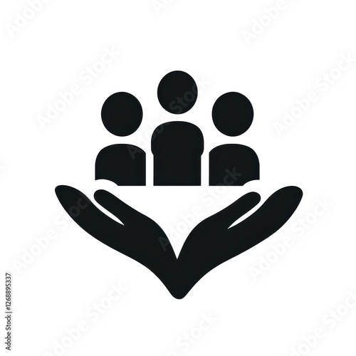 Isolated Hands Support Group People Icon