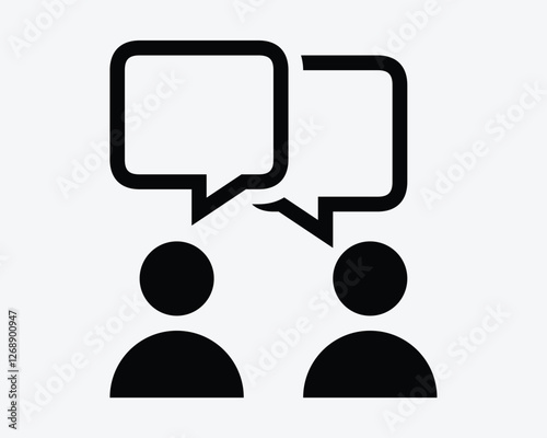 Discussion Dialogue Conversation Talking Discuss Debate Feedback Talk Speech Chatting Chat Shape Outline Line Symbol Sign Artwork Illustration Vector 