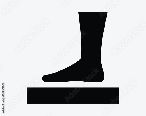 Foot Leg Feet Step Floor Stomp Stepping Floor Outline Shape Black White Icon Sign Symbol Graphic Illustration Vector