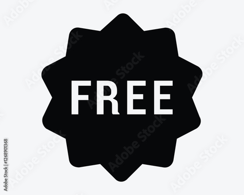 Free Tag Label Sticker Sale Promotion Promo Shopping Freebie Ads Ad Advertisement Side Black White Icon Sign Symbol Graphic Illustration Vector