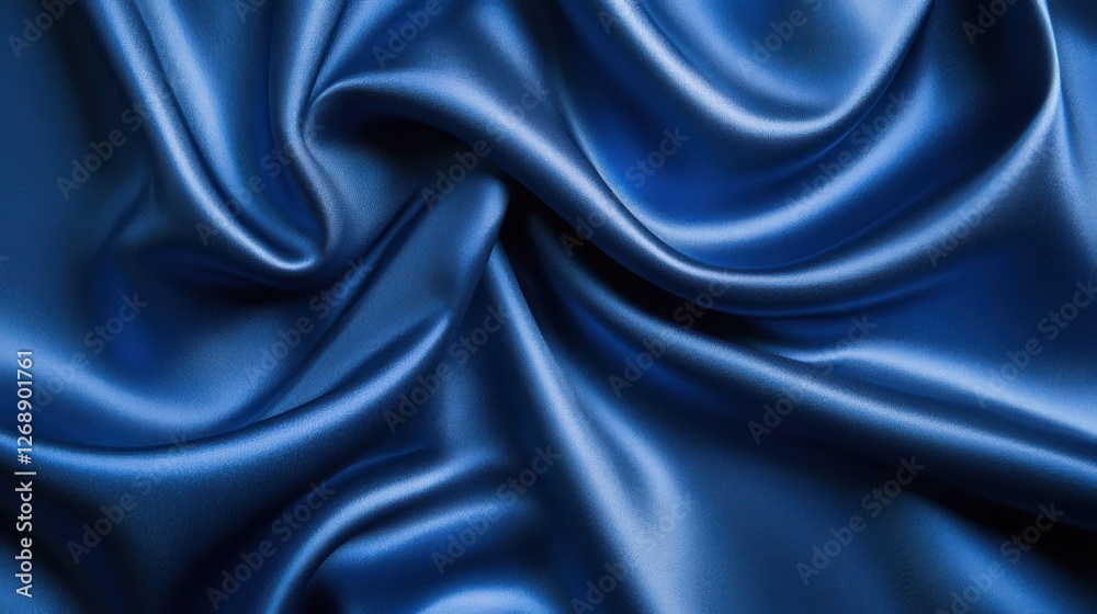 Soft blue waves flow like silk, creating an abstract textured backdrop