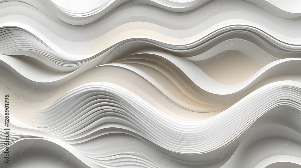 Stylish and modern minimalist seamless white wave texture pattern background with monochromatic color scheme. Abstract White Wave Forms background Stylish and modern minimalist seamless white wave texture pattern background with monochromatic color scheme. Abstract White Wave Forms background