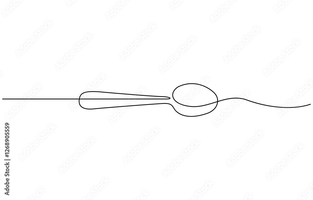 Spoon fork place mat one line drawing continuous, Single one line drawing spoon. Tableware concept. Continuous line draw design graphic vector illustration. Spoon fork place mat one line drawing continuous, Single one line drawing spoon. Tableware concept. Continuous line draw design graphic vector illustration.