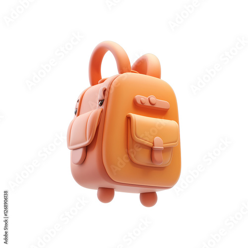3d cute orange backpack