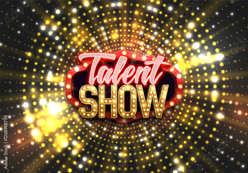 Talent Show sign on bright background. Vector illustration.