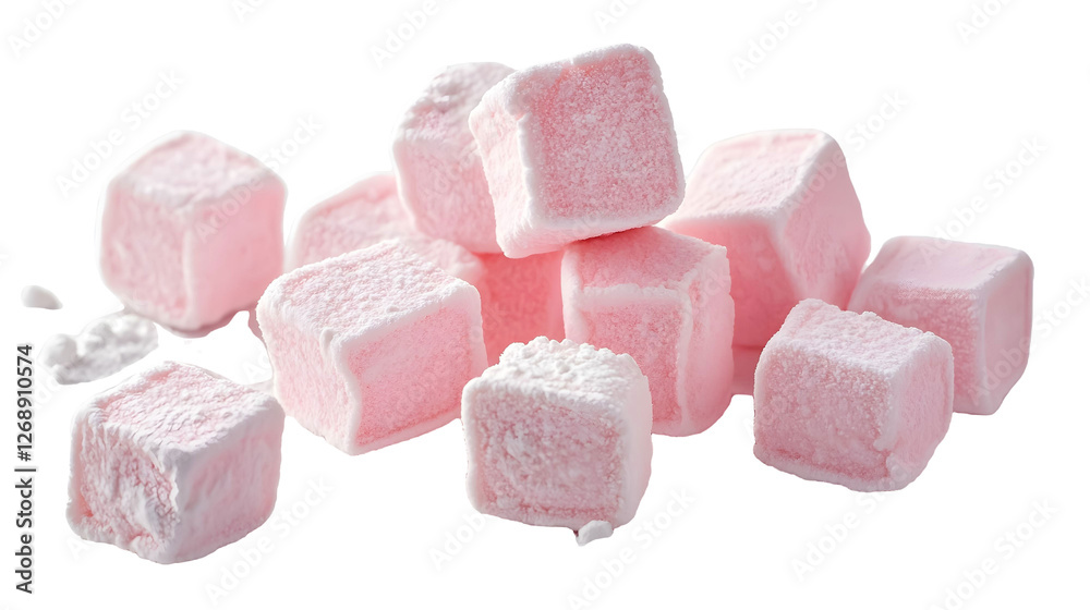 Marshmallows on a transparent background. isolated background. Marshmallows on a transparent background. isolated background.