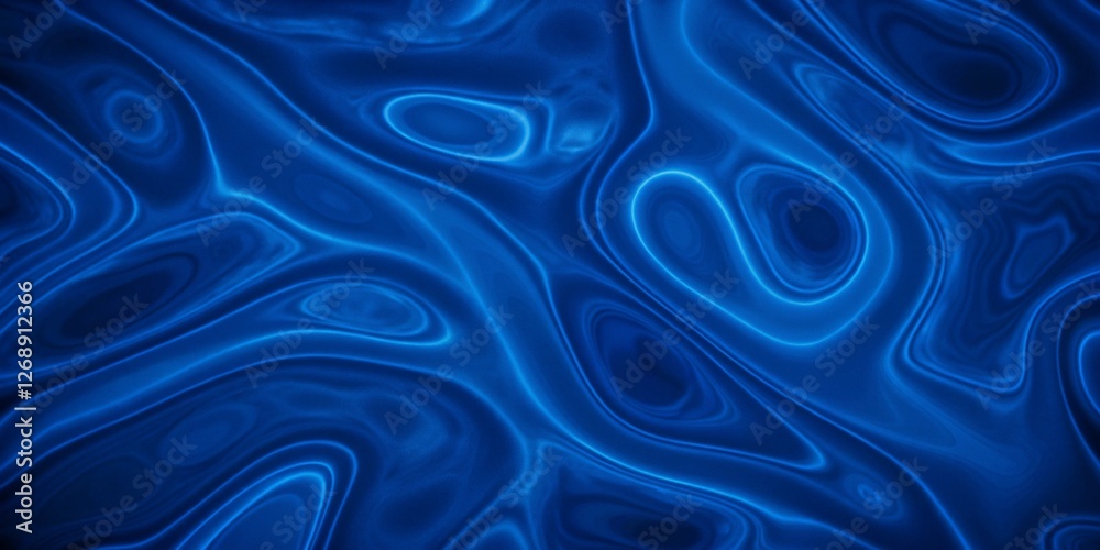 Fototapeta premium deep blue abstract background fluid pattern with swirling neon electric light effects 