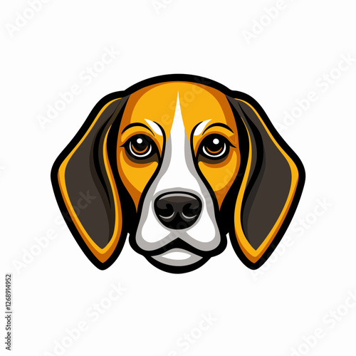 Beagle mascot logo with a friendly expression on a white background