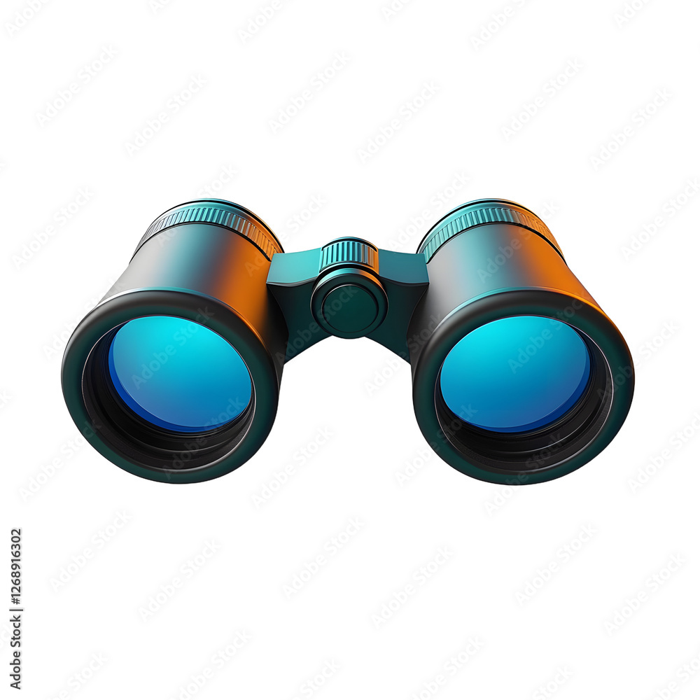 Binocular 3D icon isolated in white background render Binocular 3D icon isolated in white background render