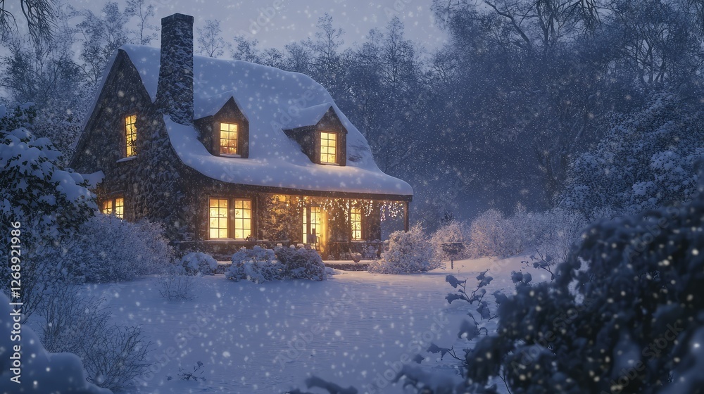 Fototapeta premium a beautiful landscape with church house in winter on the whit background