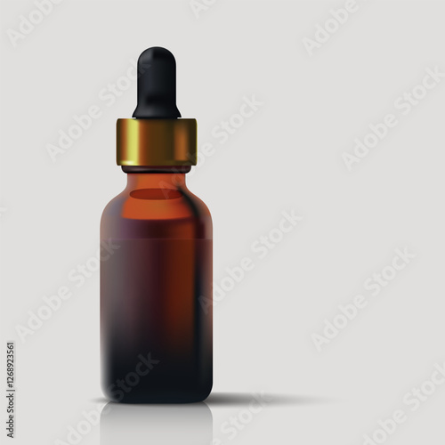 Bottle brown glass drop realistic for decoration