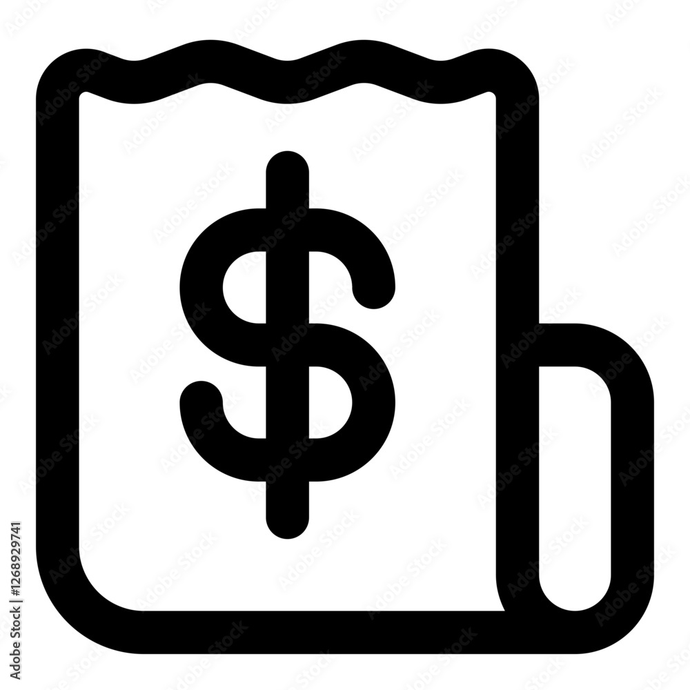 Receipt Icon. Vector Illustration. Symbol of Financial Transactions and Business Accounting Receipt Icon. Vector Illustration. Symbol of Financial Transactions and Business Accounting