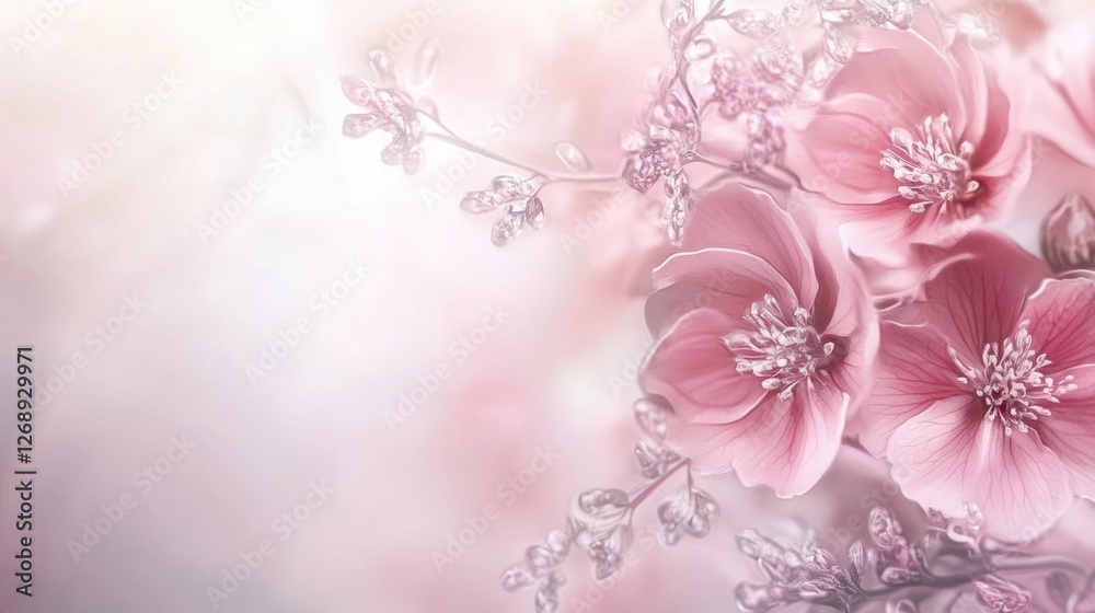 Delicate Pink Flowers Soft Background Delicate Pink Flowers Soft Background